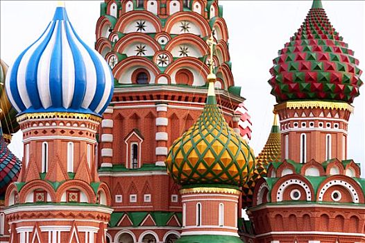 圆顶,瓦西里升天大教堂,红场,莫斯科,俄罗斯