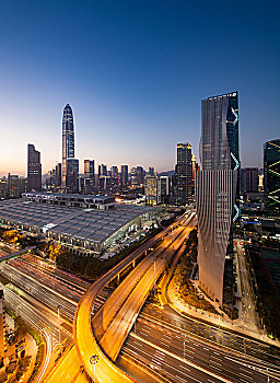 中国广东深圳中心区都市夜景