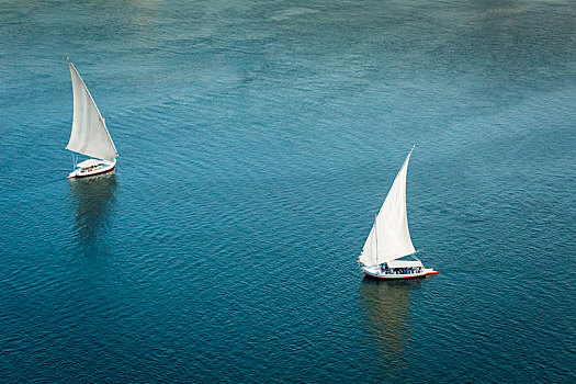 三桅小帆船,航行,尼罗河,靠近,阿斯旺,埃及