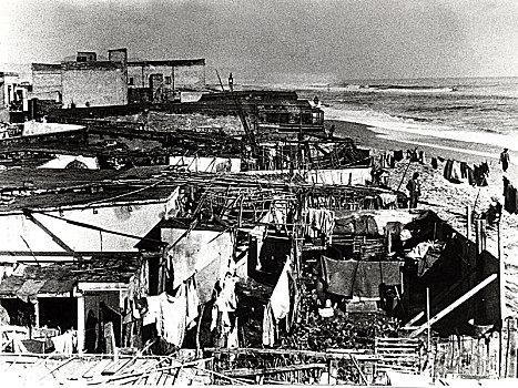建造,海滩,小巴塞罗那,巴塞罗那,20世纪50年代