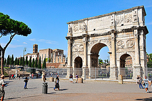 罗马人,凯旋门,君士坦丁凯旋门,罗马,拉齐奥,意大利,欧洲