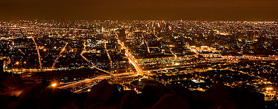 全景,城市,利马,圣克里斯托瓦尔,山,秘鲁,十二月,2008年