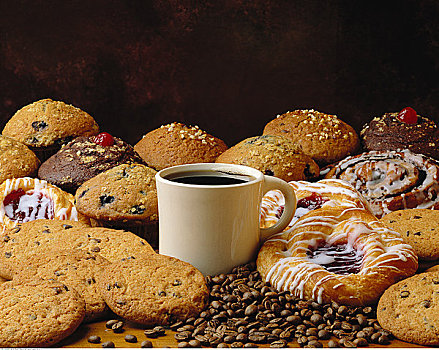 饼干,松糕,咖啡