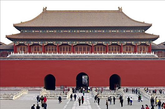 后面,大门,故宫,北京,中国