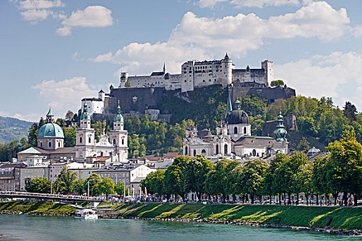 历史,中心,霍亨萨尔斯堡城堡,萨尔茨堡大教堂,萨尔茨堡,萨尔茨堡州,奥地利,欧洲