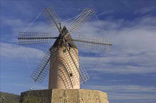 风车,马略卡岛,西班牙