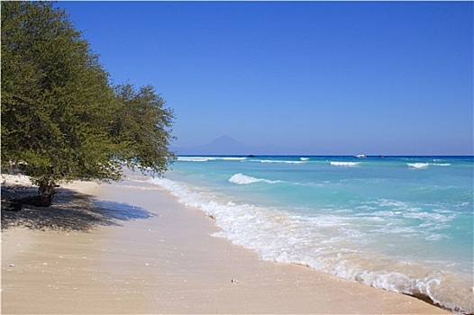 异域风情,白色,珊瑚,沙滩,吉利群岛,印度尼西亚
