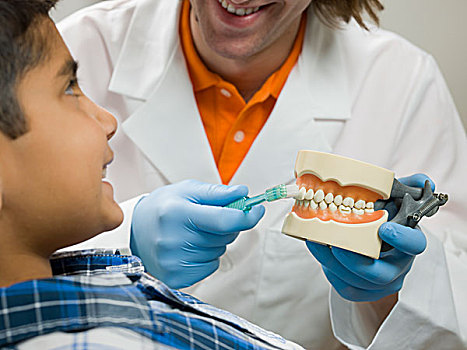 牙医,教育,男孩,清洁,牙齿