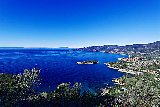 风景,海岸,靠近,伯罗奔尼撒半岛,希腊,欧洲