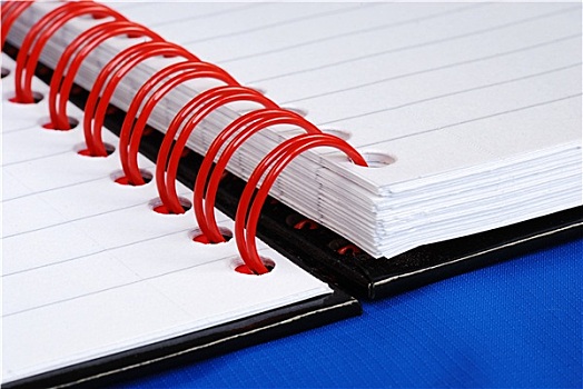 特写,红色,螺旋,笔记本,概念,教育,商务