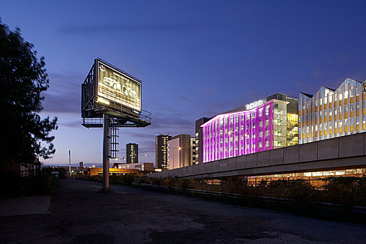 交谈,总部,伦敦,英国,2009年,生动,外景,建筑,光亮,粉色,夜晚