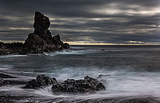 冰岛,风暴,海岸线,景色,年轻,画廊