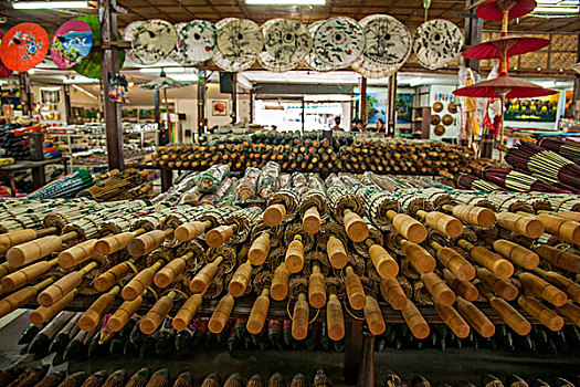 泰国清迈手工制作雨伞市场工艺流程