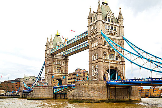 伦敦塔,英格兰,古桥,阴天