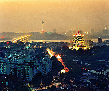 夜晚,场景,武汉,城市