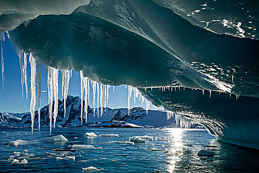 南极,冰柱,融化,冰山,靠近,雷麦瑞海峡