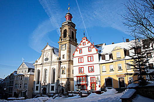 建筑,雪,冬天,德国