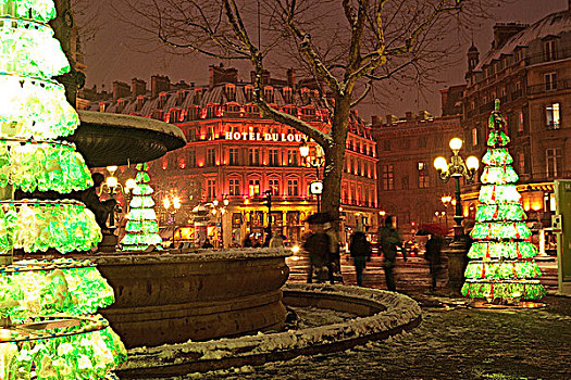 法国,巴黎,冬天,圣诞树,循环利用,瓶子