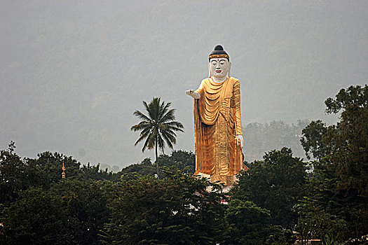 大佛,雕塑,钳,掸邦,金三角,缅甸,亚洲