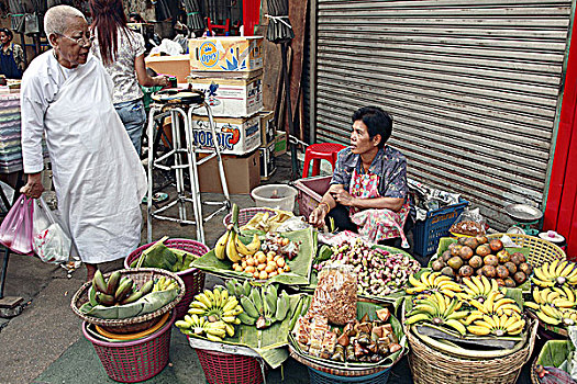 泰国,曼谷,水果,市场,人,女人