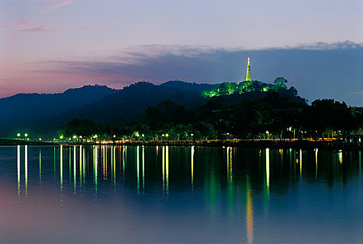 杭州西湖风光夜景