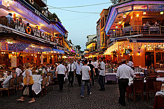 餐馆,地区,水岸,海洋,伊斯坦布尔,土耳其