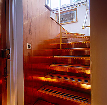 楼梯,排列,铜,管,光亮,相互,木质