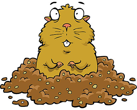 卡通,涂写,囊地鼠,白色背景,矢量,插画