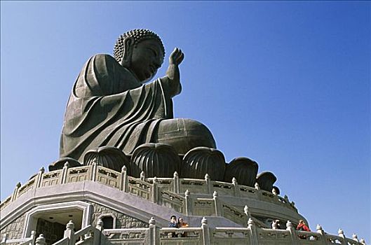 仰视,佛像,寺院,香港,中国