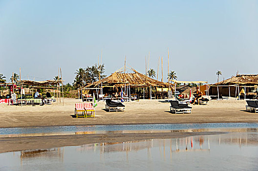 全景,海滩,果阿,印度