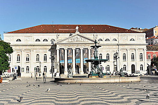 国家剧院,罗斯奥广场,里斯本,葡萄牙,欧洲