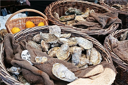 新鲜,牡蛎,市场