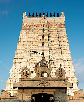 楼塔,入口,塔,庙宇,岛屿,泰米尔纳德邦,印度,亚洲