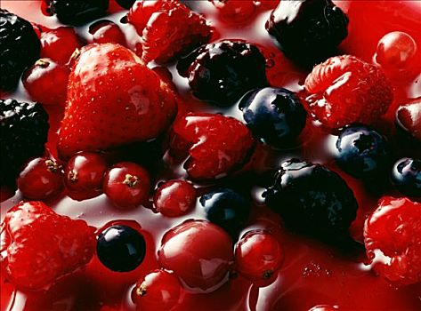 红莓,奶油,特写