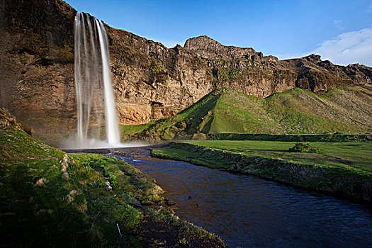 塞里雅兰瀑布,瀑布,冰岛南部,冰岛,欧洲