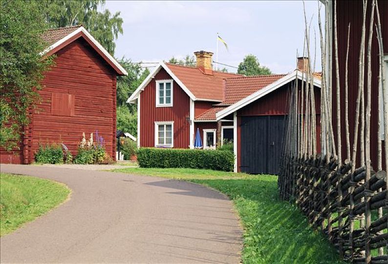 红色,房子,乡间小路_高清图片_全景视觉