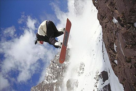 滑雪板,跳跃,山,冬季运动,假日