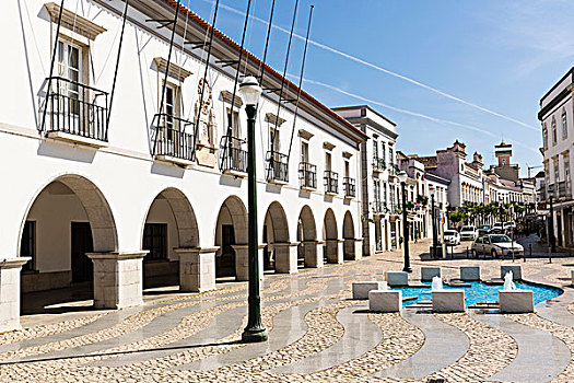 市政厅,喷泉,塔维拉,阿尔加维,葡萄牙