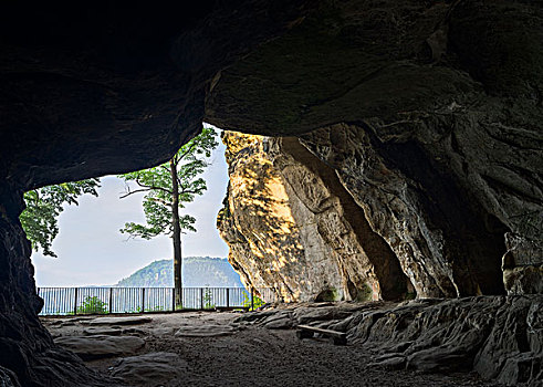 砂岩,山,国家公园,撒克逊瑞士,萨克森,瑞士,洞穴,一个,著名地标建筑,大幅,尺寸