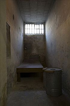 牢房,孤单,限制,小床,卫生间,桶,纪念,监狱,秘密,服务,柏林,德国,欧洲