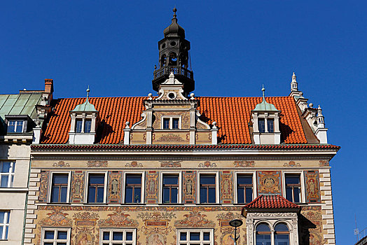 历史,建筑,描绘,房子,瓦兹拉夫,布拉格,捷克共和国,欧洲