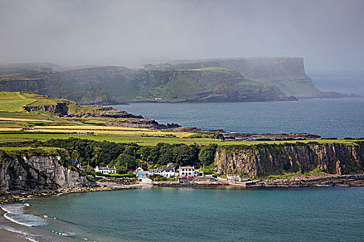 风景,上方,乡村,北海岸,安特里姆郡,北爱尔兰,英国