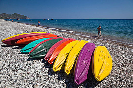 皮划艇,海滩,海岸,爱琴海,地中海,土耳其,小亚细亚