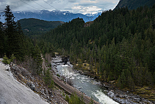 河,流动,山谷,惠斯勒,不列颠哥伦比亚省,加拿大