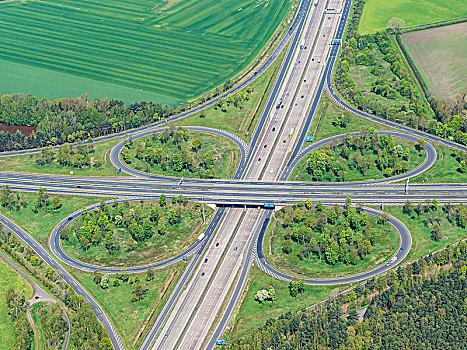 高速公路,连通,三叶草,形状,北方,汉诺威,德国