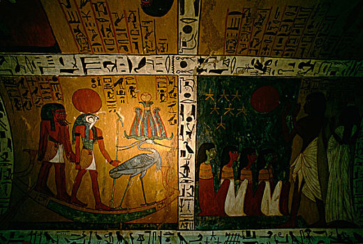 埃及,路克索神庙,麦地那,丧葬,场景,墓地