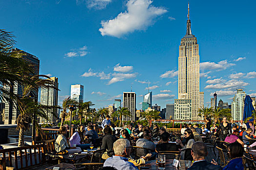 屋顶,酒吧,帝国大厦,第5大道,曼哈顿,纽约,美国,北美