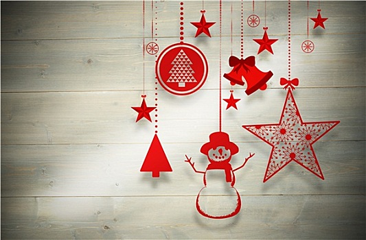 合成效果,图像,悬挂,红色,圣诞装饰