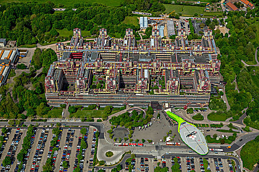 大学,医院,亚琛,直升机停机坪,北莱茵威斯特伐利亚,德国,欧洲
