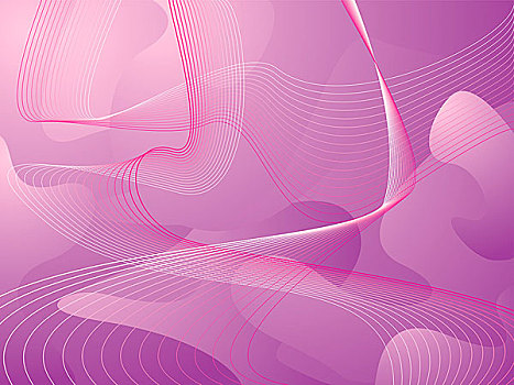 插画,抽象,紫色背景,流动,线条,粉色